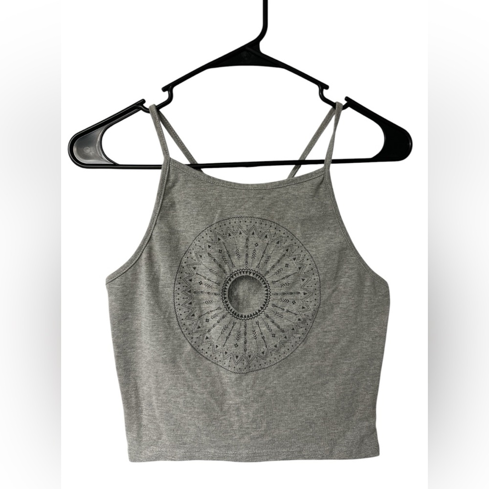 Gray Mandala Cropped Top